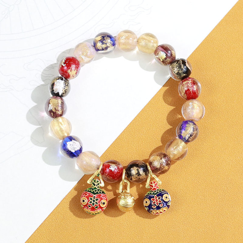 Ethnic Style Crystal Bracelet For Unisex In Purple Featuring Cloisonne Alloy Craftsmanship