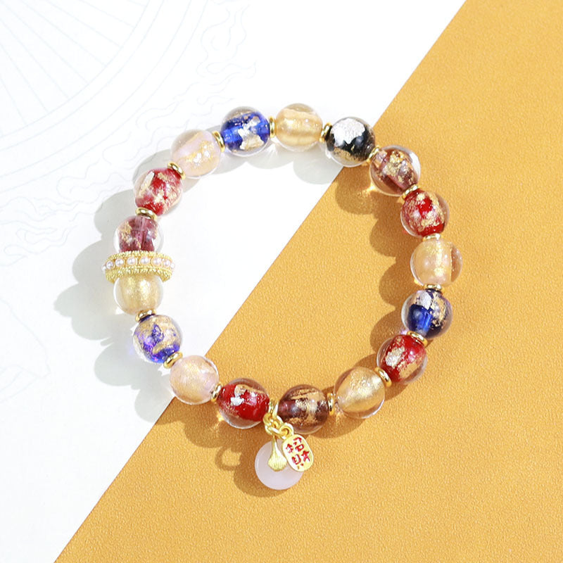 Ethnic Style Crystal Bracelet For Unisex In Purple Featuring Cloisonne Alloy Craftsmanship