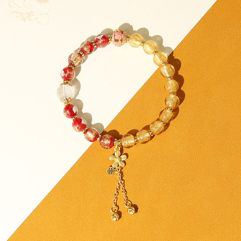 Ethnic Style Crystal Bracelet For Unisex In Purple Featuring Cloisonne Alloy Craftsmanship