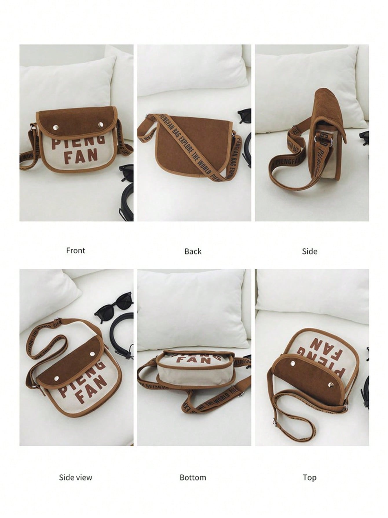 Men's Polyester Crossbody Bag With Single Shoulder Strap In Semicircle Shape, Suitable For All Seasons