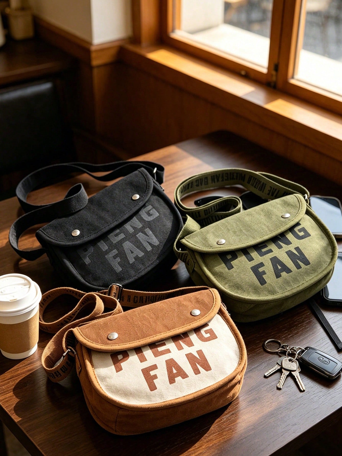 Men's Polyester Crossbody Bag With Single Shoulder Strap In Semicircle Shape, Suitable For All Seasons