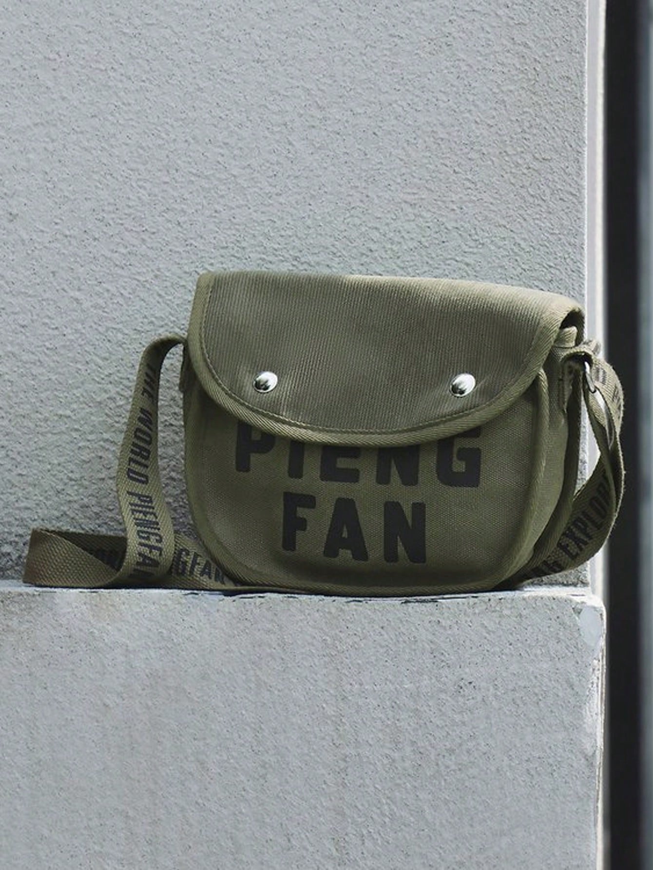 Men's Polyester Crossbody Bag With Single Shoulder Strap In Semicircle Shape, Suitable For All Seasons