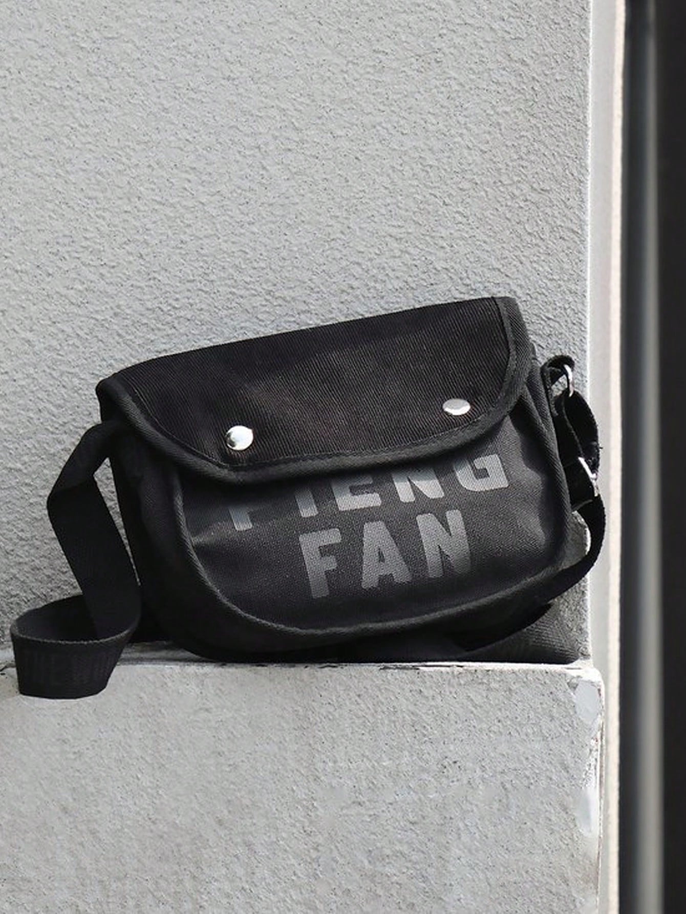 Men's Polyester Crossbody Bag With Single Shoulder Strap In Semicircle Shape, Suitable For All Seasons