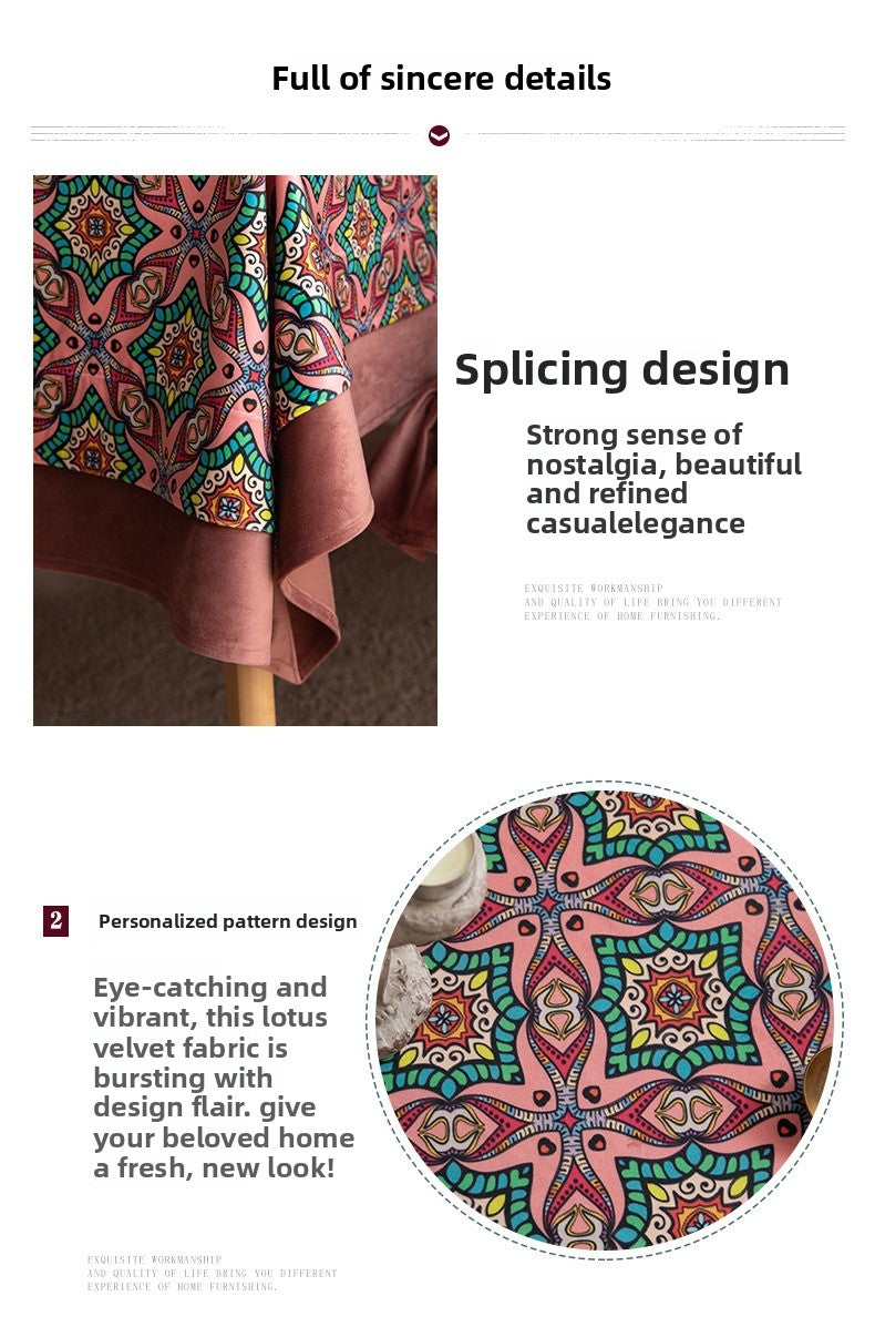 Bohemian Geometric Polyester Tablecloth For Dining Table, Stylish And Durable Home Textile Decor