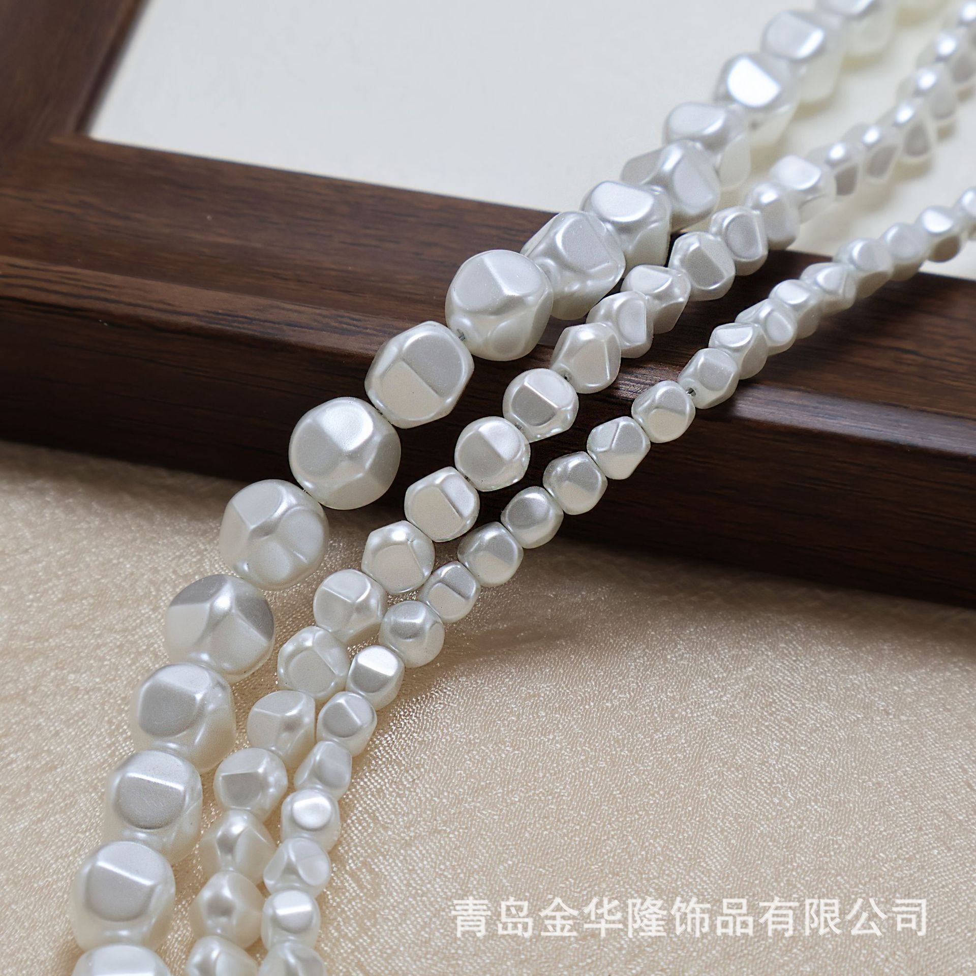 Faceted Glass Pearl Beads With Hole Size 4~4.9mm For Jewelry Making, Featuring Baroque Style