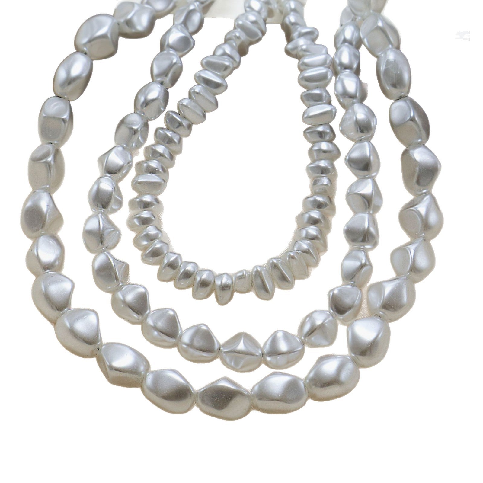 Irregular Glass Beads With Baroque Pearl Inlay, Handmade Jewelry Making Beads In Baroque Style
