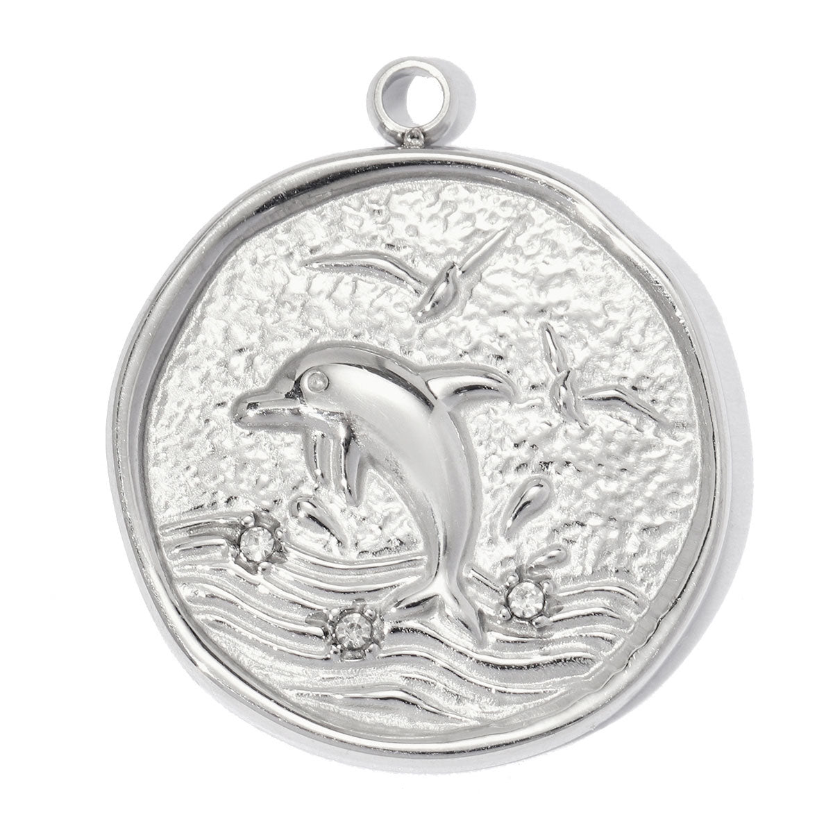 Dolphin Pendant Set Of 3 PCS With 0.03µm-0.05µm 18K Real Gold Plated PVD Coated Electroplated 304 Stainless Steel