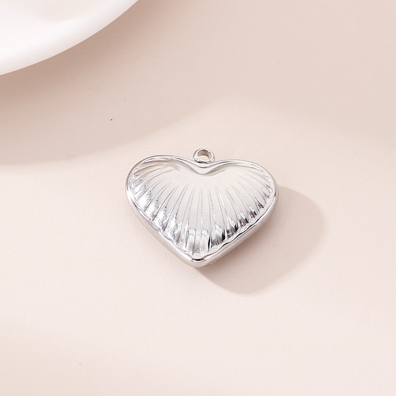 Heart Shape Pendant In 304 Stainless Steel With 0.03µm 18K Real Gold Plated PVD Coated Electroplated Finish, 1 Piece