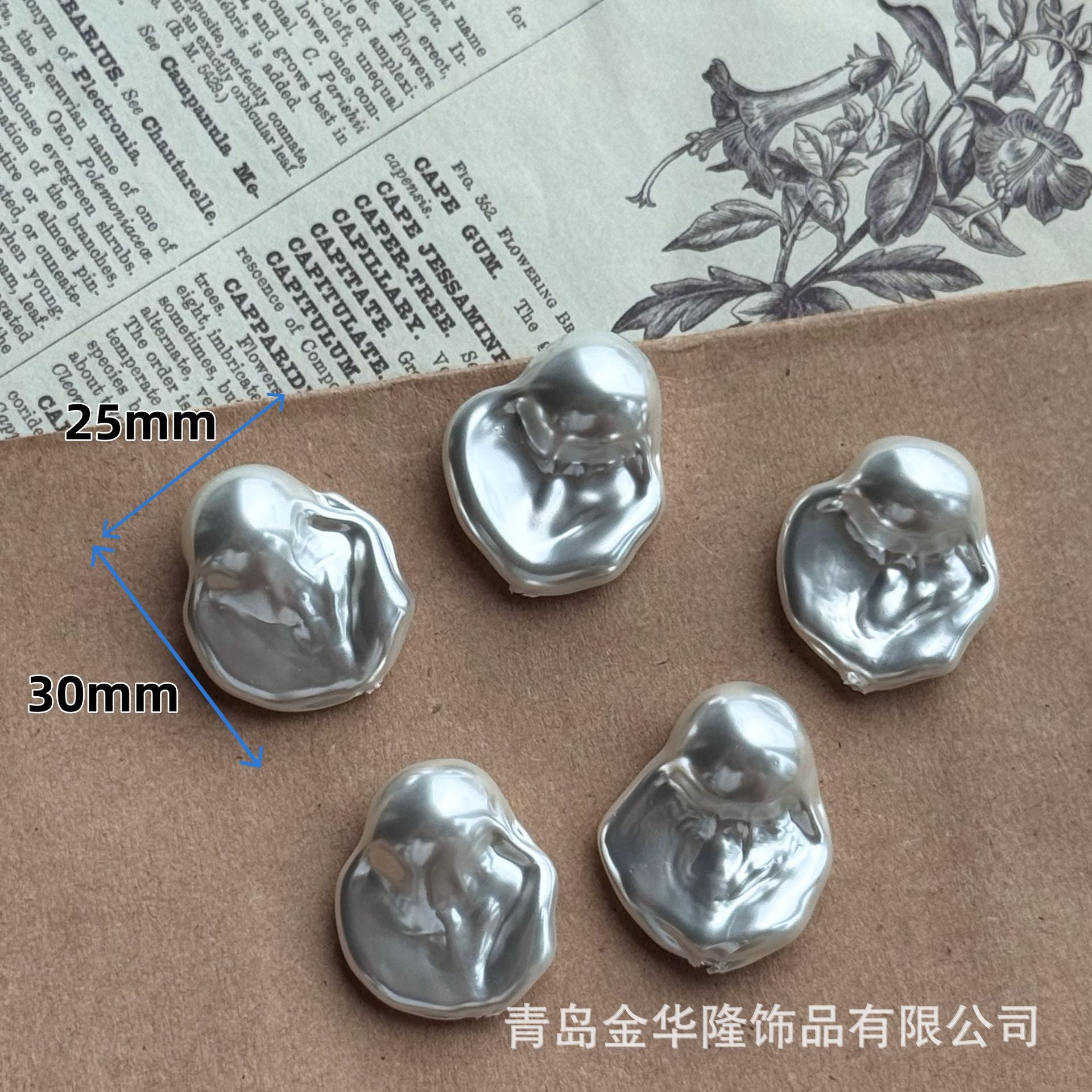 Irregular Glass Pearl Earring Findings In White, Featuring Baroque Style Design