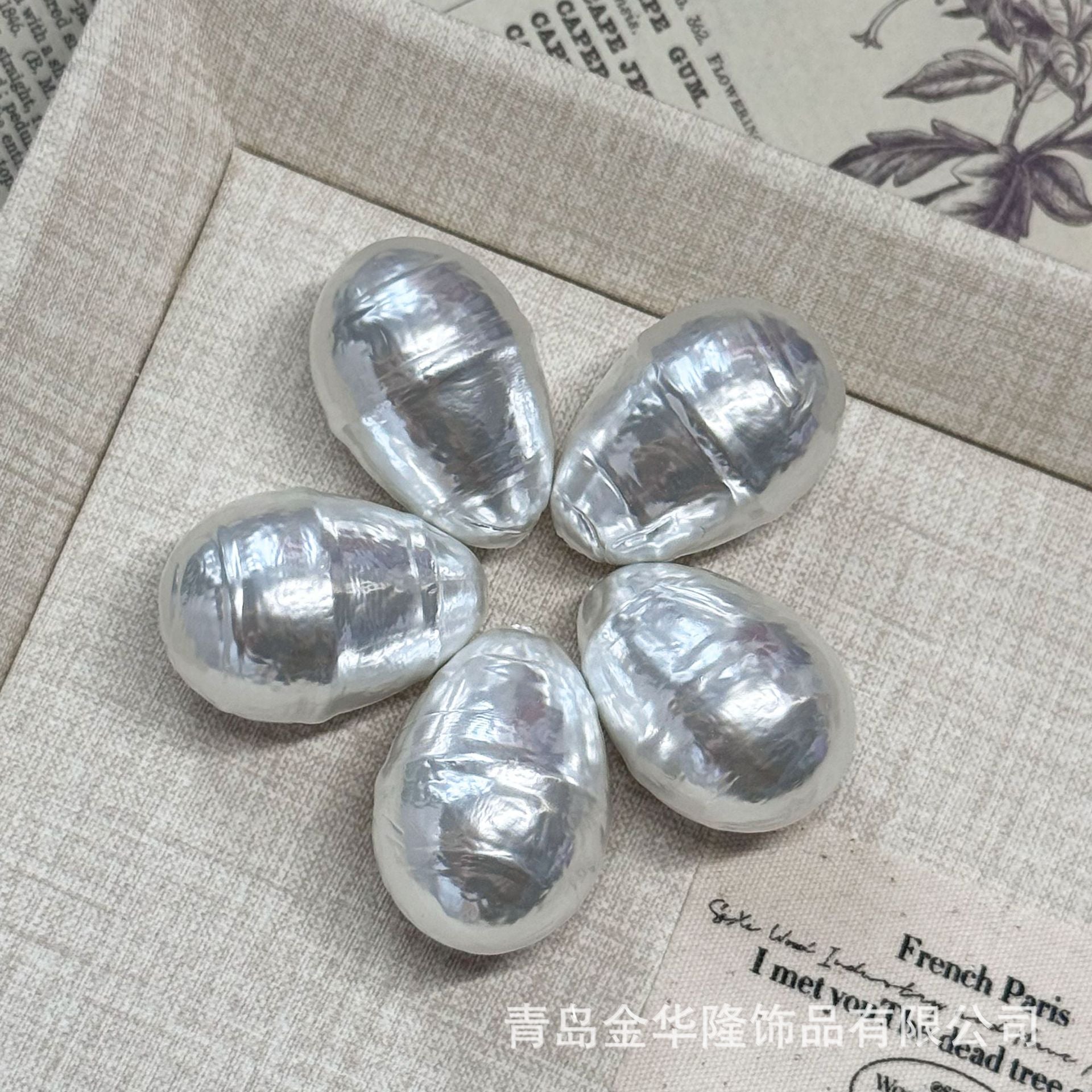 Irregular Baroque Style Glass Pearl Earring Findings With Half-Drilled Baroque Pearl Inlay
