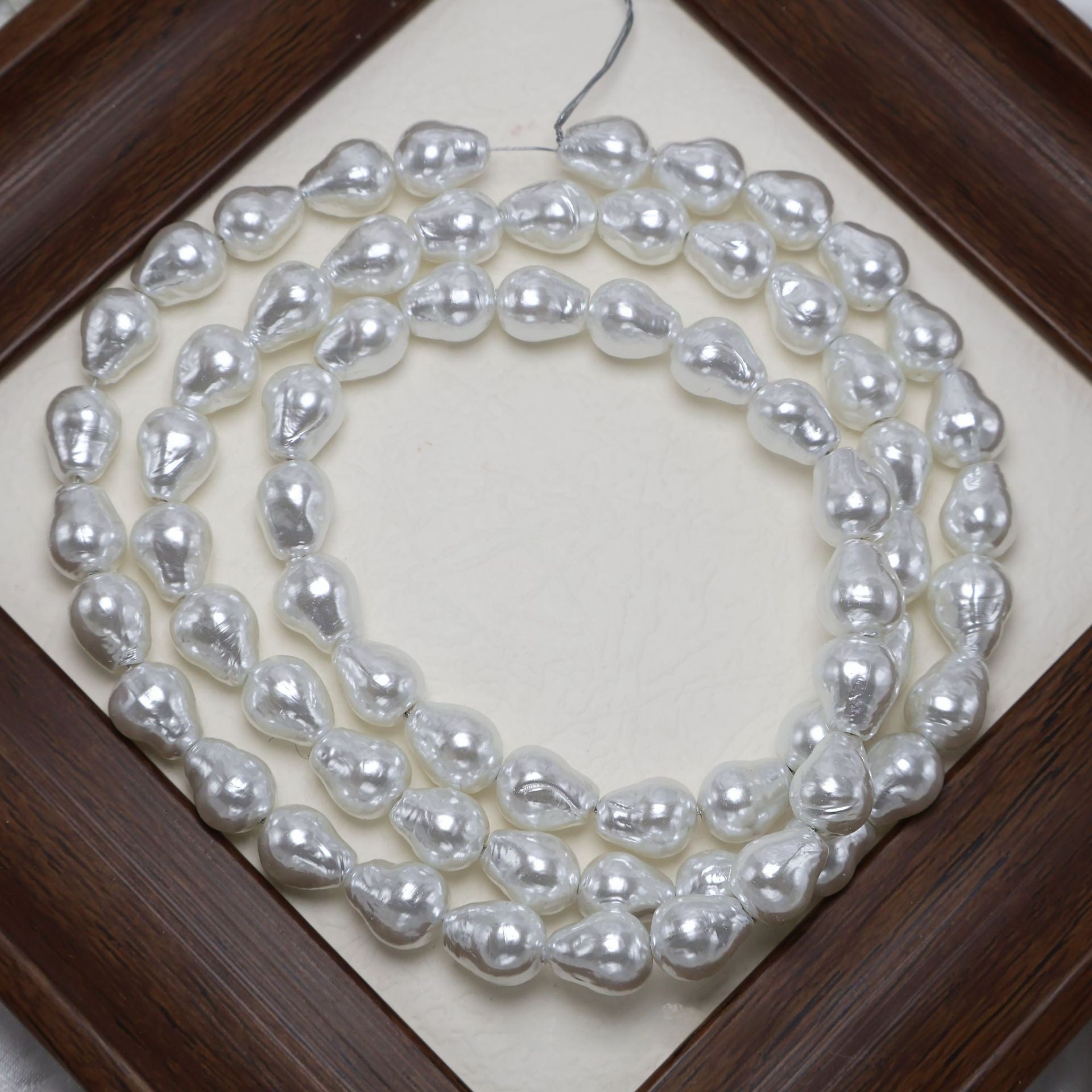 Handmade Glass Beads With Baroque Pearl Inlay, Pearl Pattern, Hole Size 6~9.9mm, Baroque Style