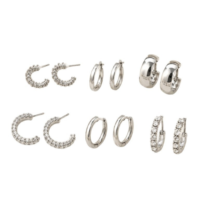 Handmade Round Stud Earrings For Women In Gold With 304 Stainless Steel Ear Pins, 1 Set Of Plastic Material