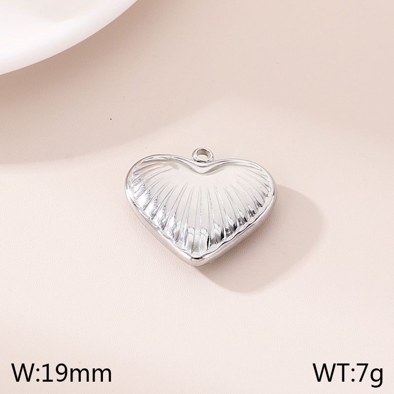 Heart Shape Pendant In 304 Stainless Steel With 0.03µm 18K Real Gold Plated PVD Coated Electroplated Finish, 1 Piece