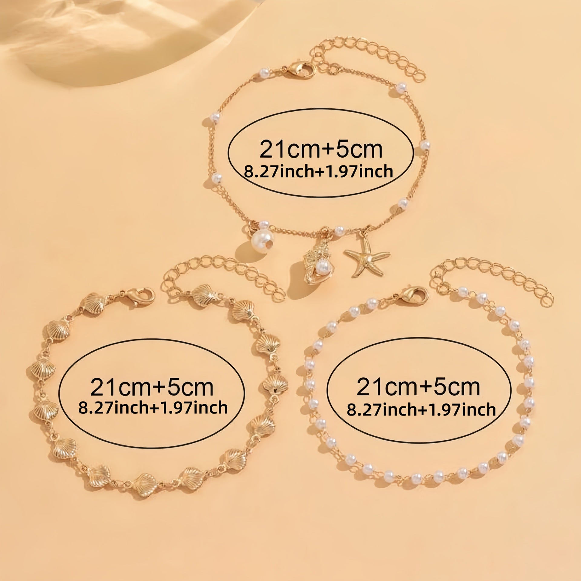 Luxurious Gold Alloy Anklet For Women With Shell Pattern Inlay, Elegant Foot Jewelry Accessory