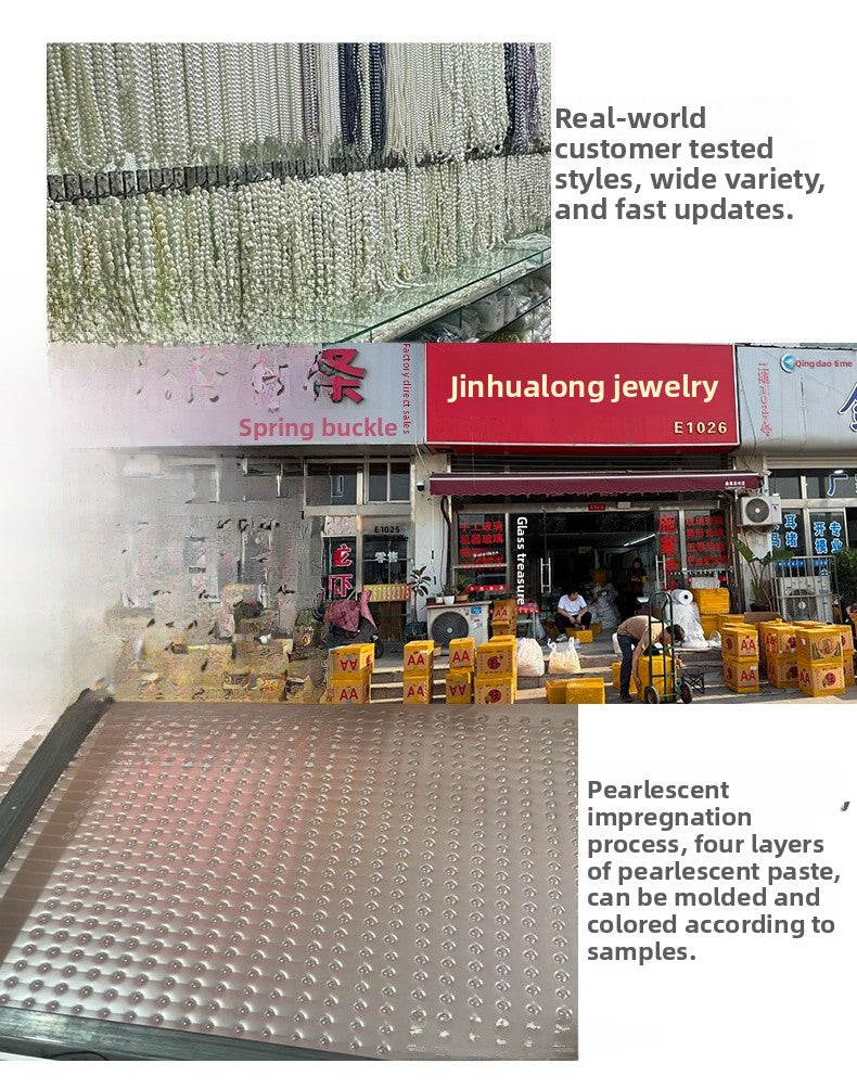 Irregular Glass Beads With Baroque Pearl Inlay, Handmade Jewelry Making Beads In Baroque Style