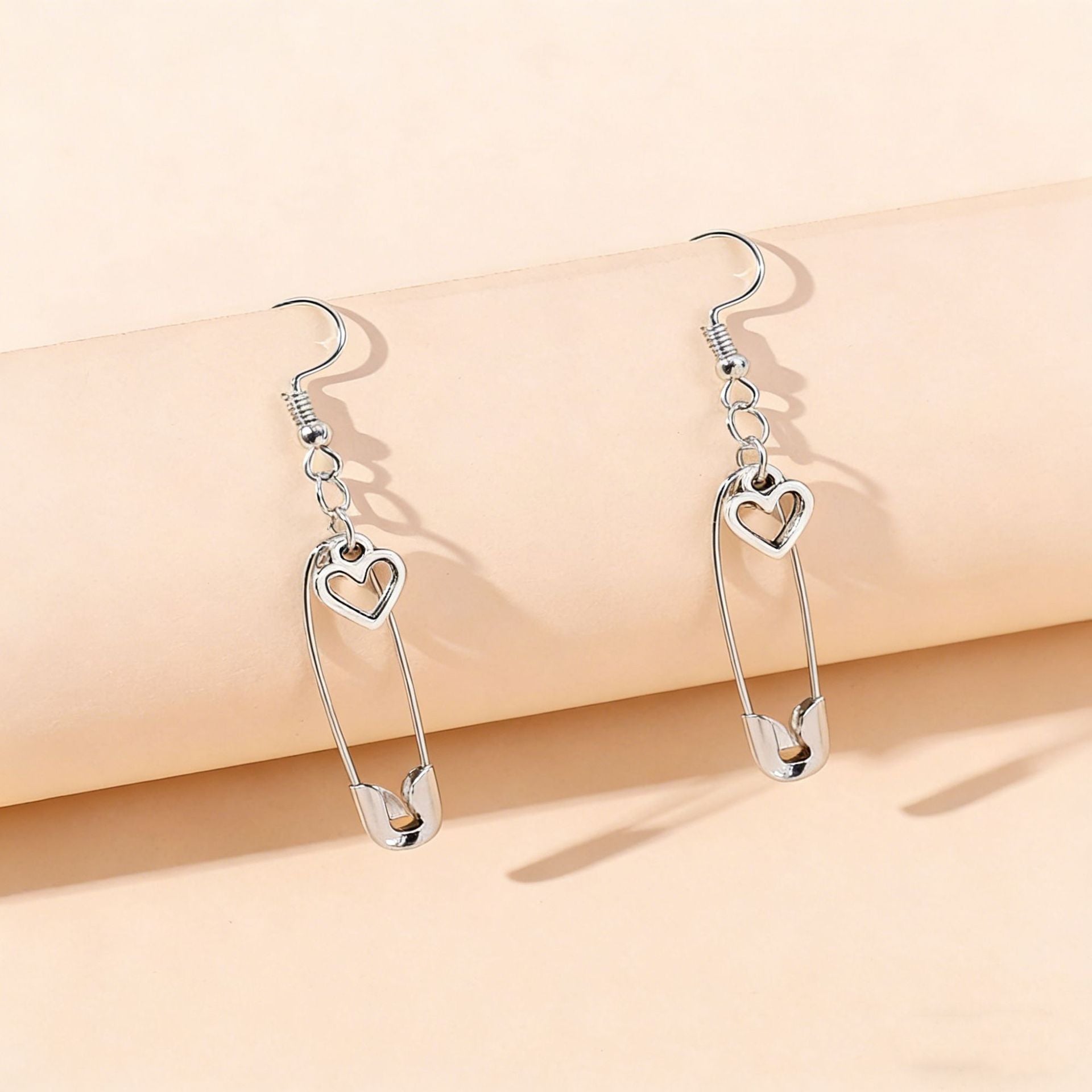 Heart Shape Stud Earrings For Women With 304 Stainless Steel Posts, Electroplated Alloy In Silver