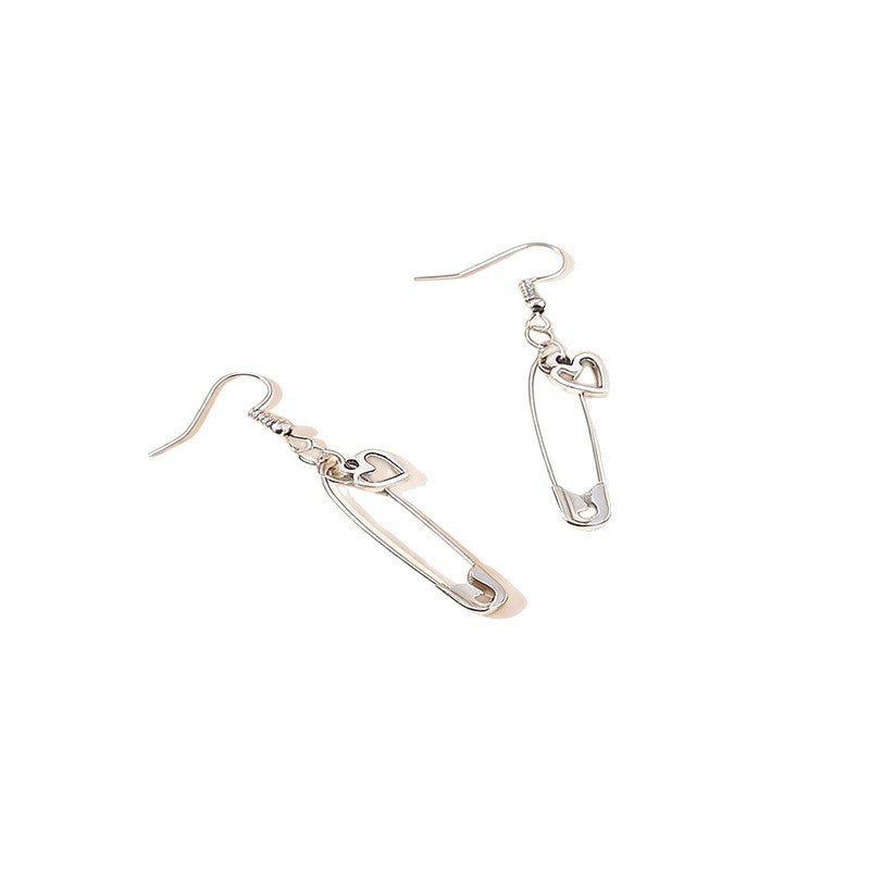 Heart Shape Stud Earrings For Women With 304 Stainless Steel Posts, Electroplated Alloy In Silver