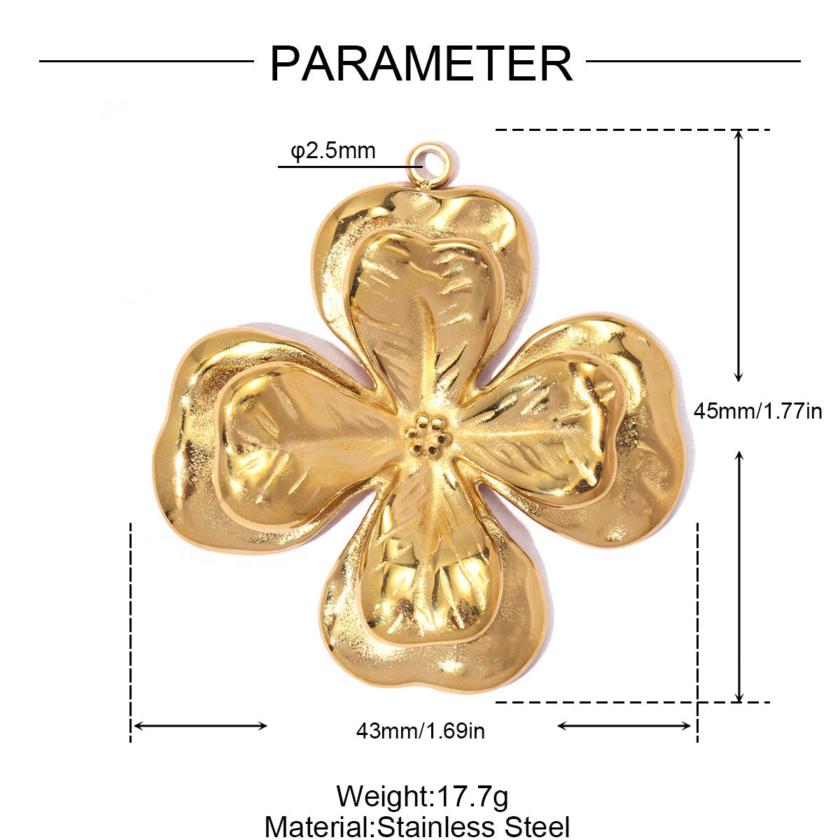 Heart Shape Pendant Set Of 3 PCS Featuring 18K Real Gold Plated 304 Stainless Steel With 0.03µm-0.05µm PVD Coated Electroplated Finish