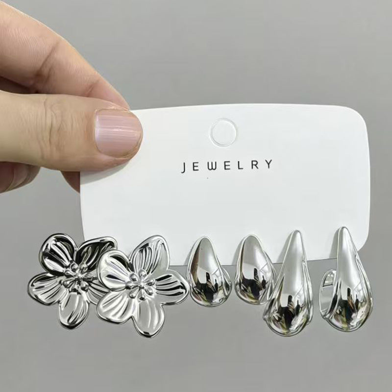 Irregular Stud Earrings For Women With 304 Stainless Steel Posts, Electroplated Gold Alloy Design