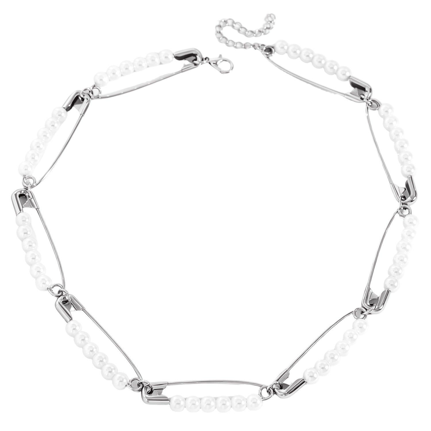 Novelty Paper Clip Necklace For Women With Electroplated Iron Paperclip Chain