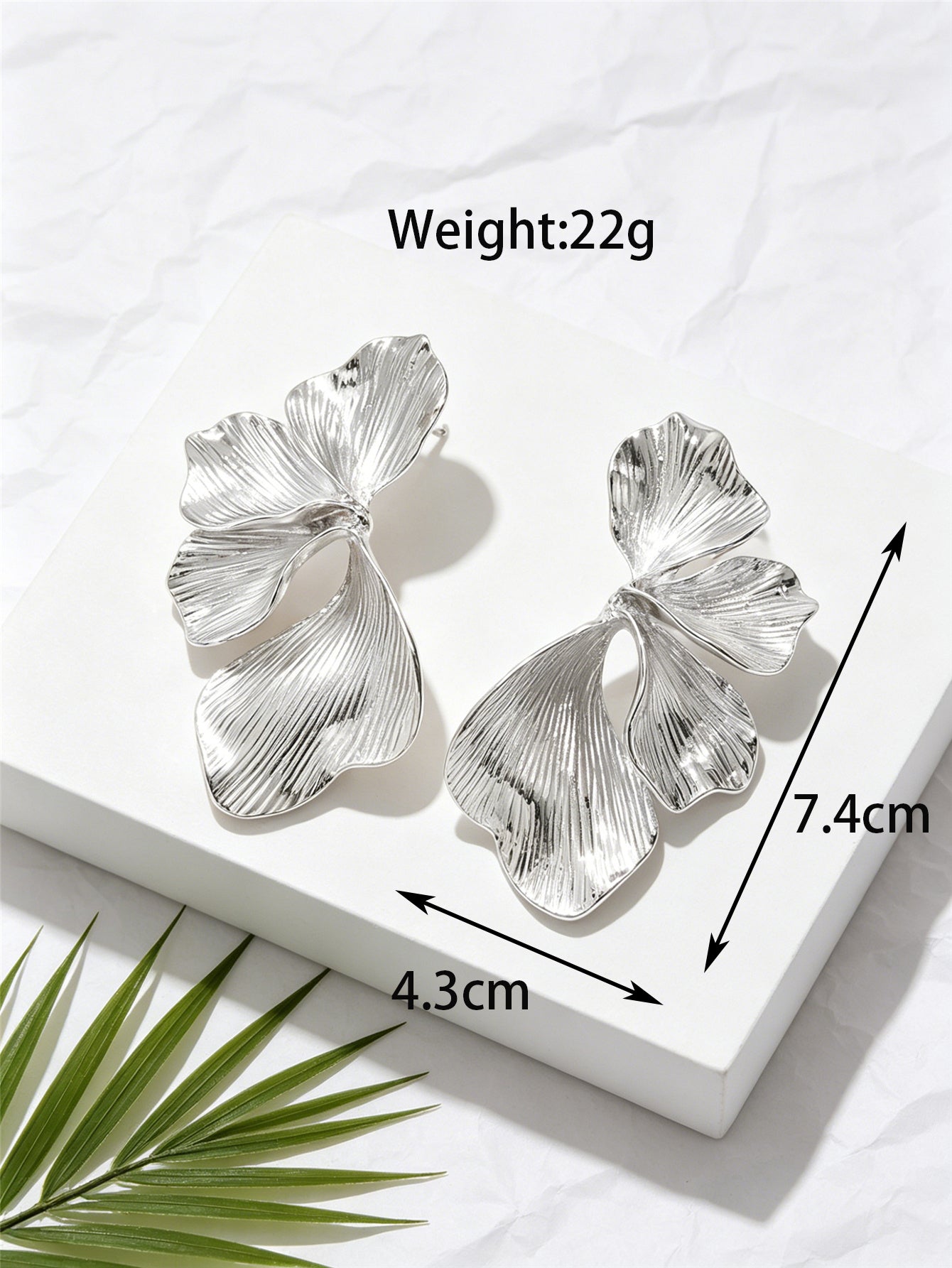 Bohemian Asymmetrical Geometric Earrings For Women In White Iron With Golden Plated Finish