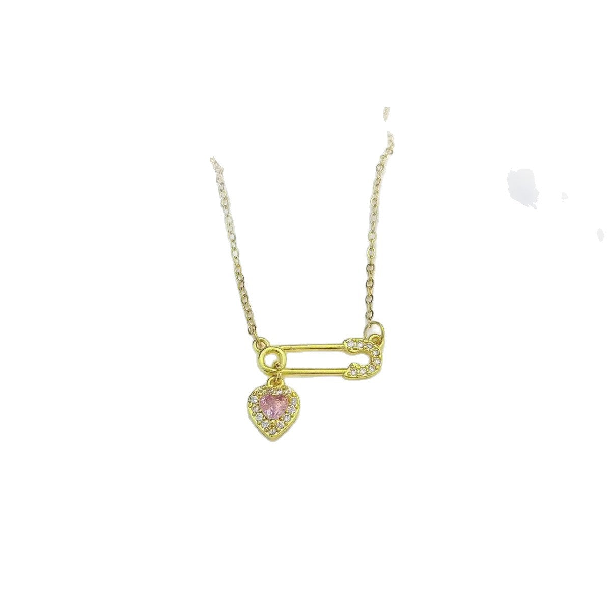 New Style Paper Clip Necklace For Women In 18K Real Gold Plated Copper With Rhinestones And Paperclip Chain