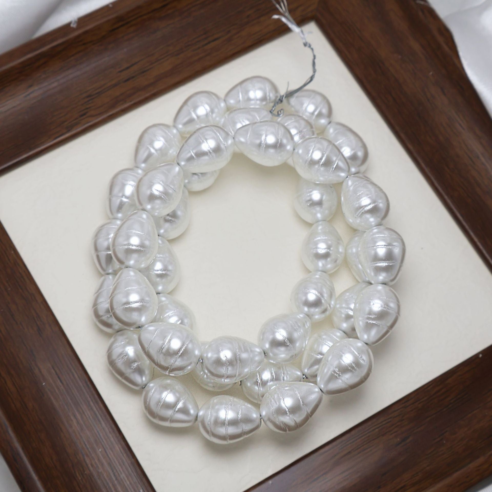 Glass Water Droplets Beads With Baroque Pearl Inlay, Featuring Elegant Baroque Style For Jewelry Making