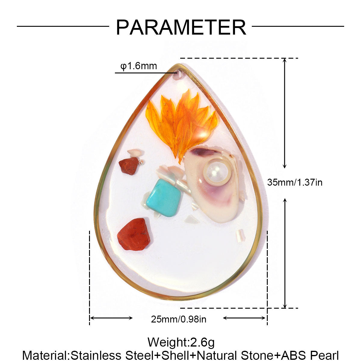 Heart Shape Pendant Set Of 3 PCS Featuring 18K Real Gold Plated 304 Stainless Steel With 0.03µm-0.05µm PVD Coated Electroplated Finish