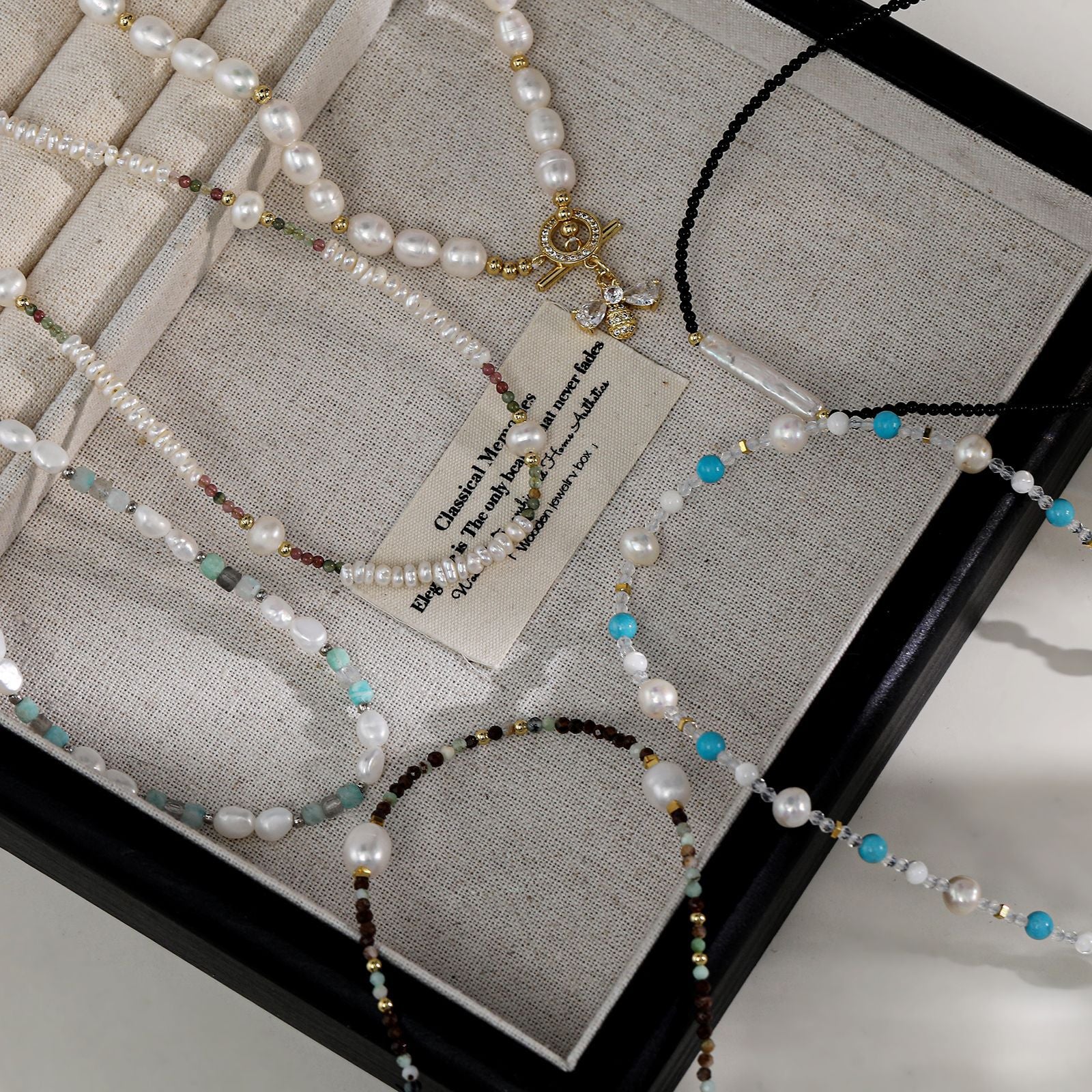 New Style Color Block Necklace Featuring 4-5mm Baroque Freshwater Pearls With Copper Metal