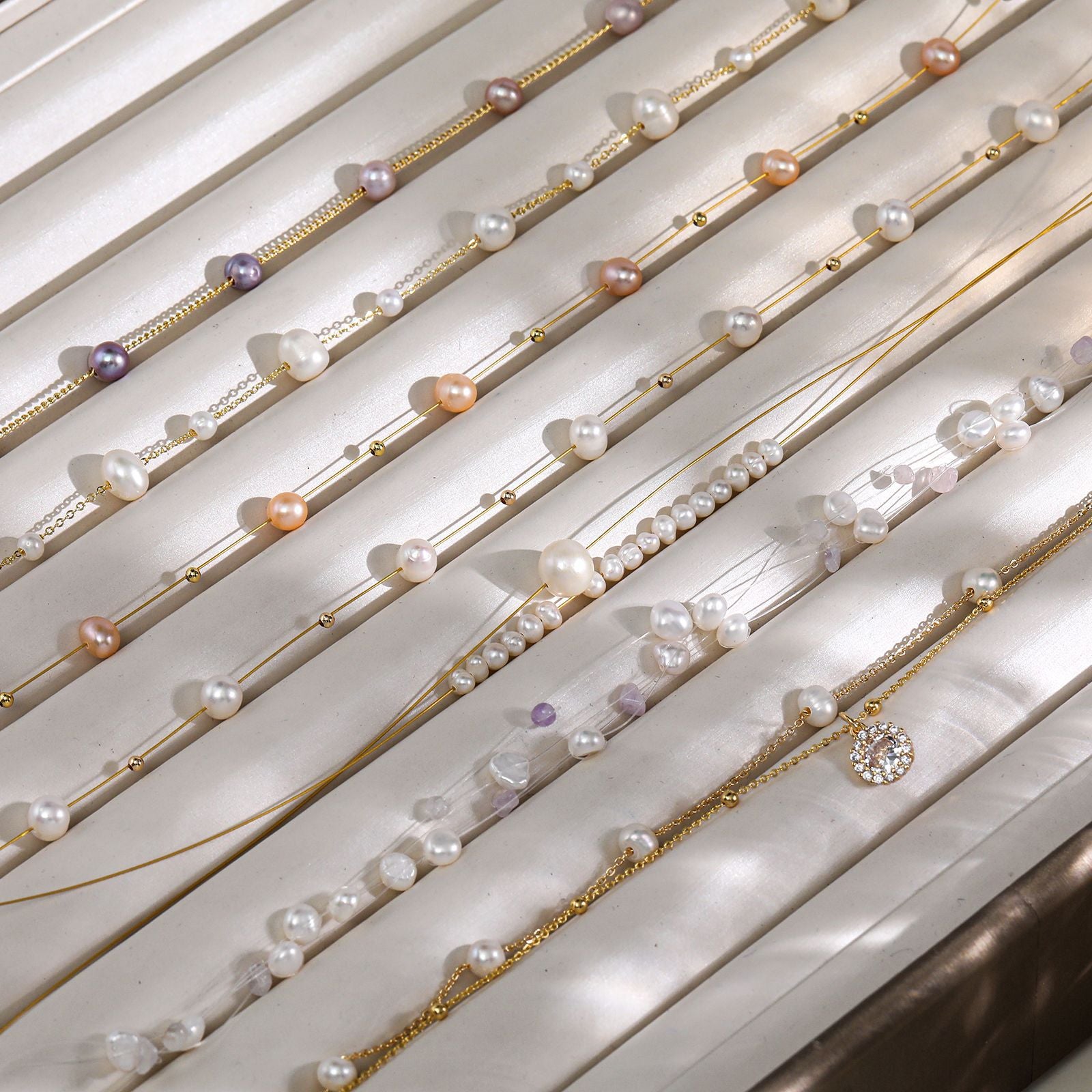 Freshwater Pearl Necklace With 7-8mm Near-Round Pearls In Copper Setting, Featuring Commute Style