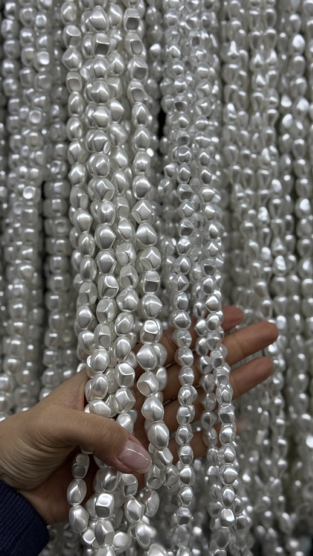 Irregular Glass Beads With Baroque Pearl Inlay, Handmade Jewelry Making Beads In Baroque Style