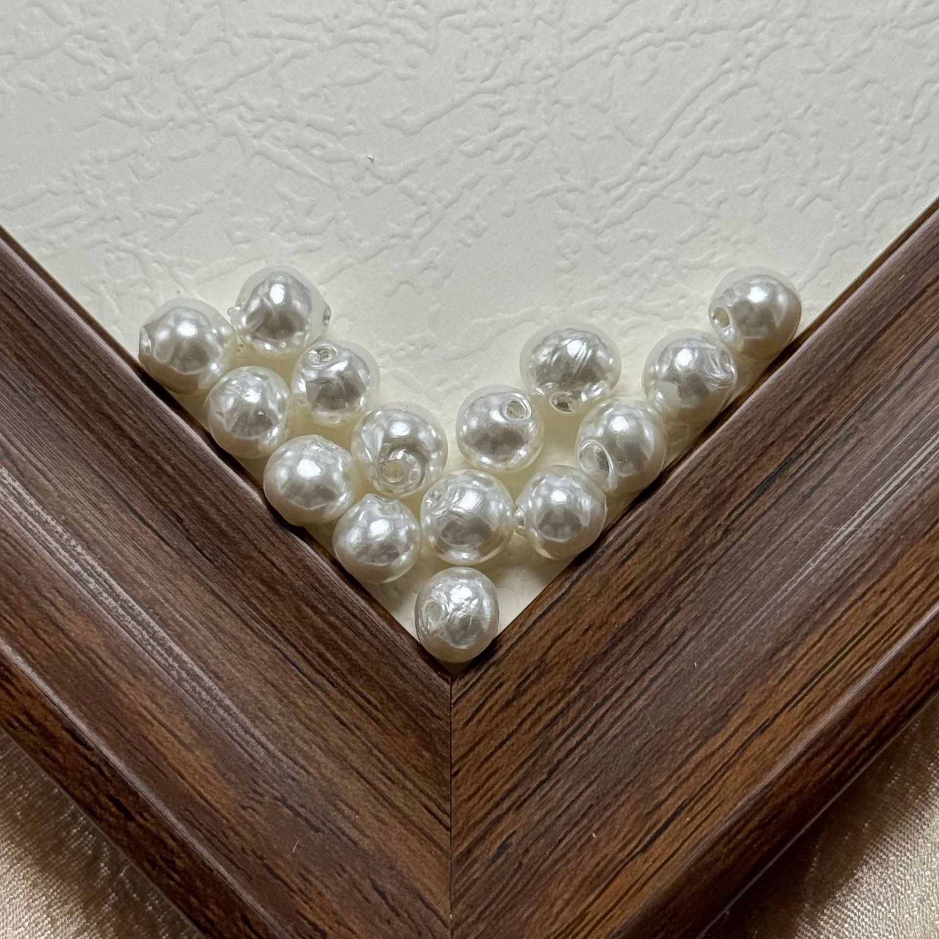 Handmade Glass Beads With Baroque Pearl Inlay, Pearl Pattern, Hole Size 6~9.9mm, Baroque Style