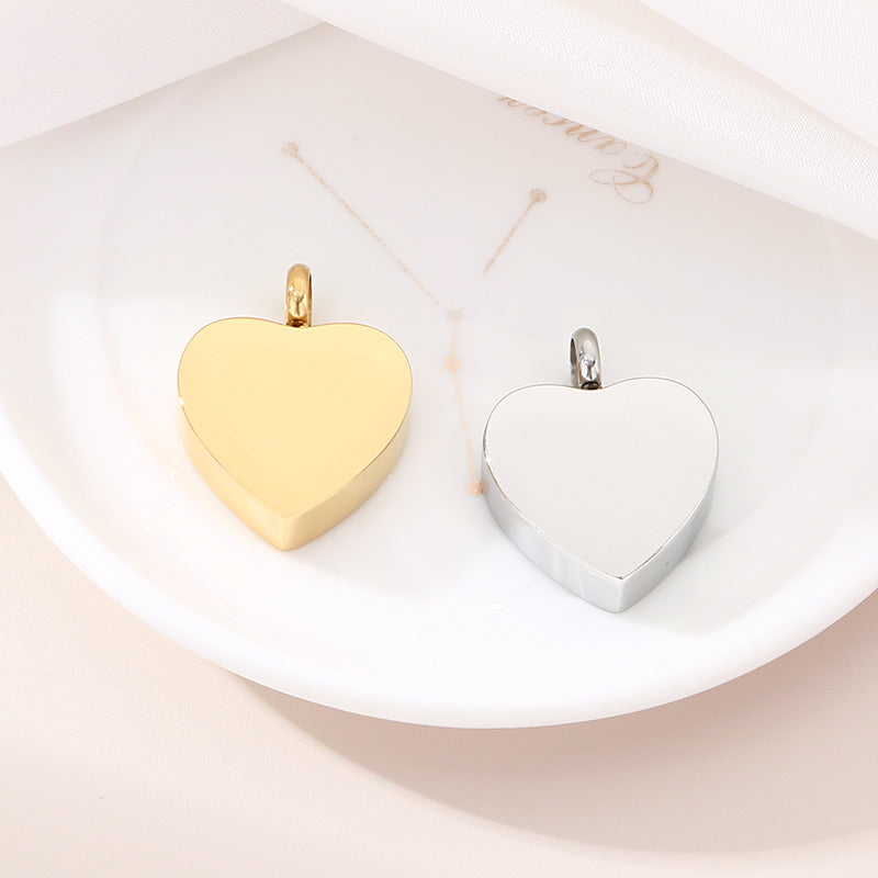 Heart Shape Pendant In 304 Stainless Steel With 18K Real Gold Plated 0.03µm Thick PVD Coated Electroplated Finish, 1 Piece
