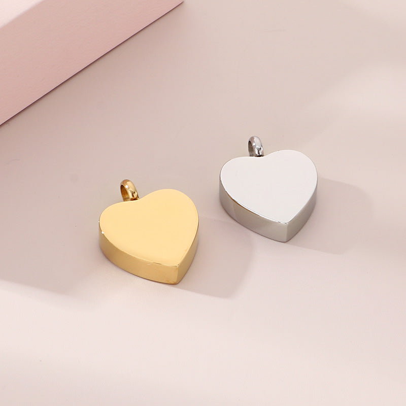 Heart Shape Pendant In 304 Stainless Steel With 18K Real Gold Plated 0.03µm Thick PVD Coated Electroplated Finish, 1 Piece