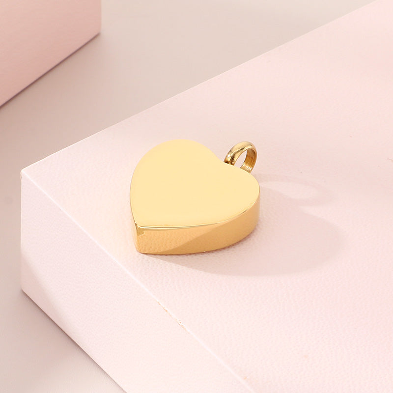 Heart Shape Pendant In 304 Stainless Steel With 18K Real Gold Plated 0.03µm Thick PVD Coated Electroplated Finish, 1 Piece
