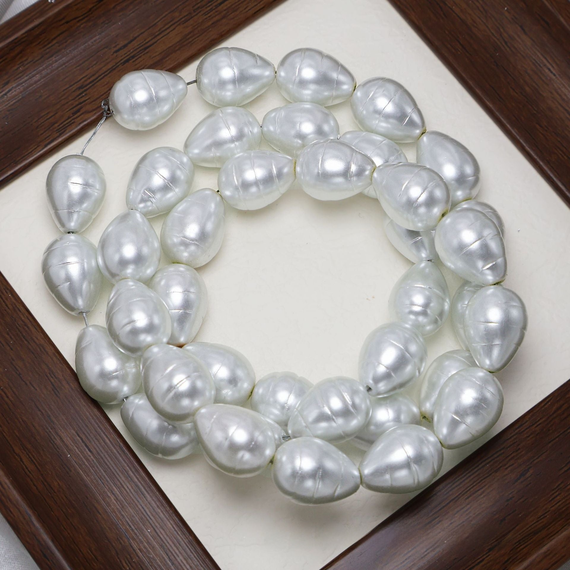 Glass Water Droplets Beads With Baroque Pearl Inlay, Featuring Elegant Baroque Style For Jewelry Making