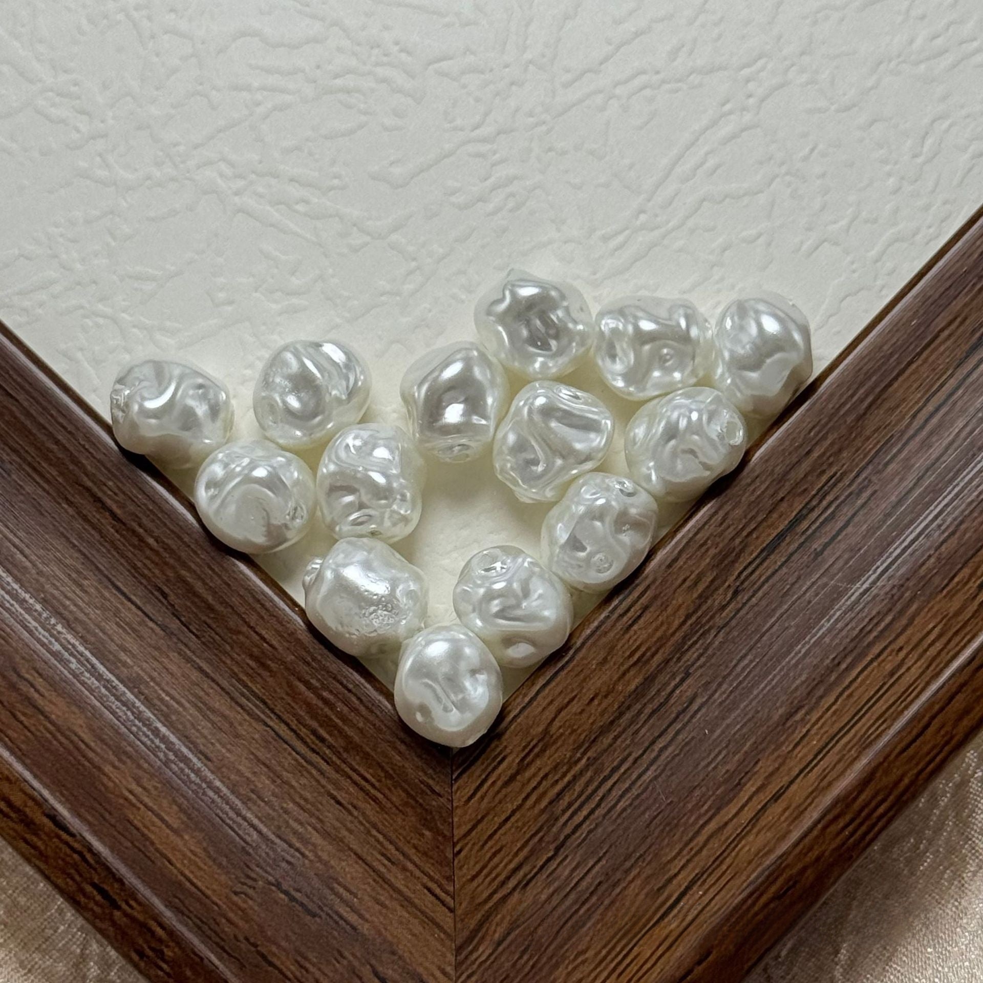 Handmade Glass Beads With Baroque Pearl Inlay, Pearl Pattern, Hole Size 6~9.9mm, Baroque Style