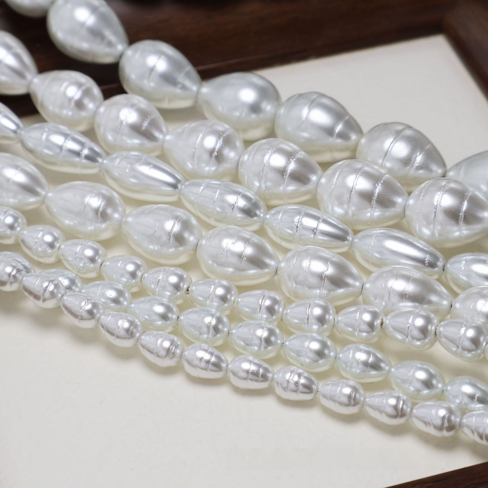 Glass Water Droplets Beads With Baroque Pearl Inlay, Featuring Elegant Baroque Style For Jewelry Making