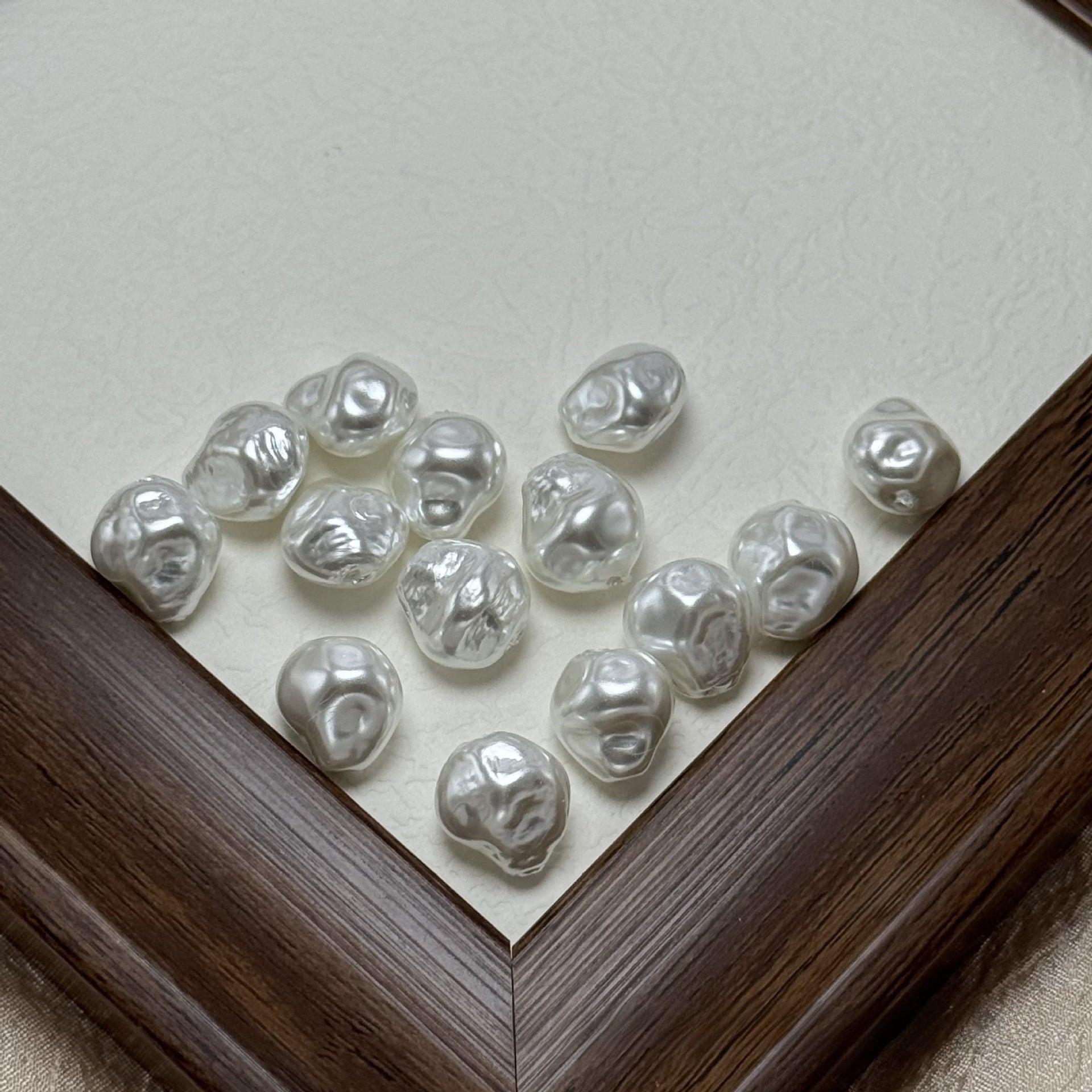 Handmade Glass Beads With Baroque Pearl Inlay, Pearl Pattern, Hole Size 6~9.9mm, Baroque Style