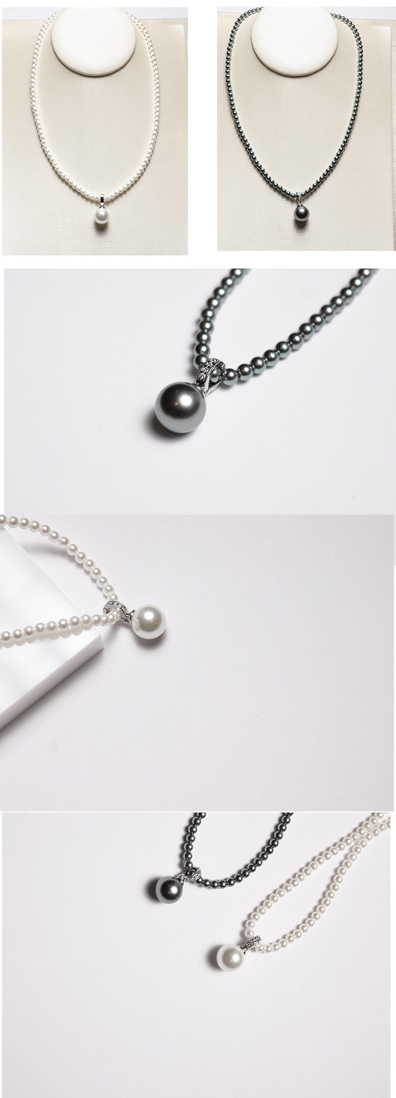 Handmade White Imitation Pearl Choker Necklace For Women With Sweet Style And Beaded Chain