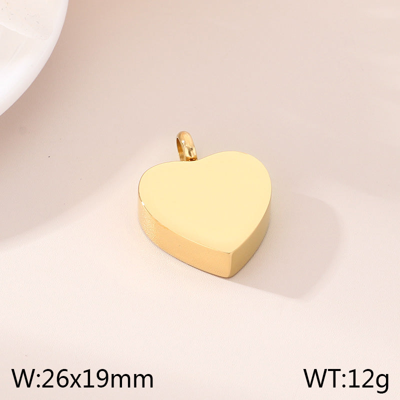 Heart Shape Pendant In 304 Stainless Steel With 18K Real Gold Plated 0.03µm Thick PVD Coated Electroplated Finish, 1 Piece