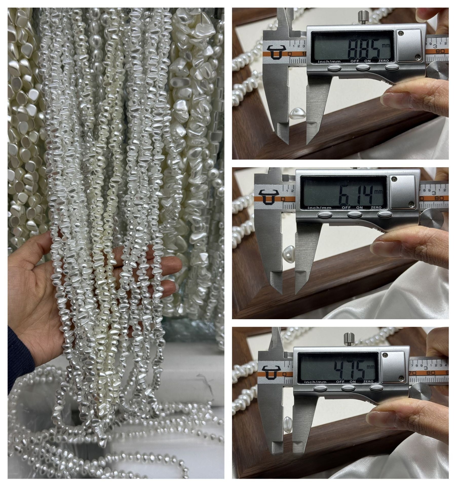 Irregular Glass Beads With Baroque Pearl Inlay, Handmade Jewelry Making Beads In Baroque Style