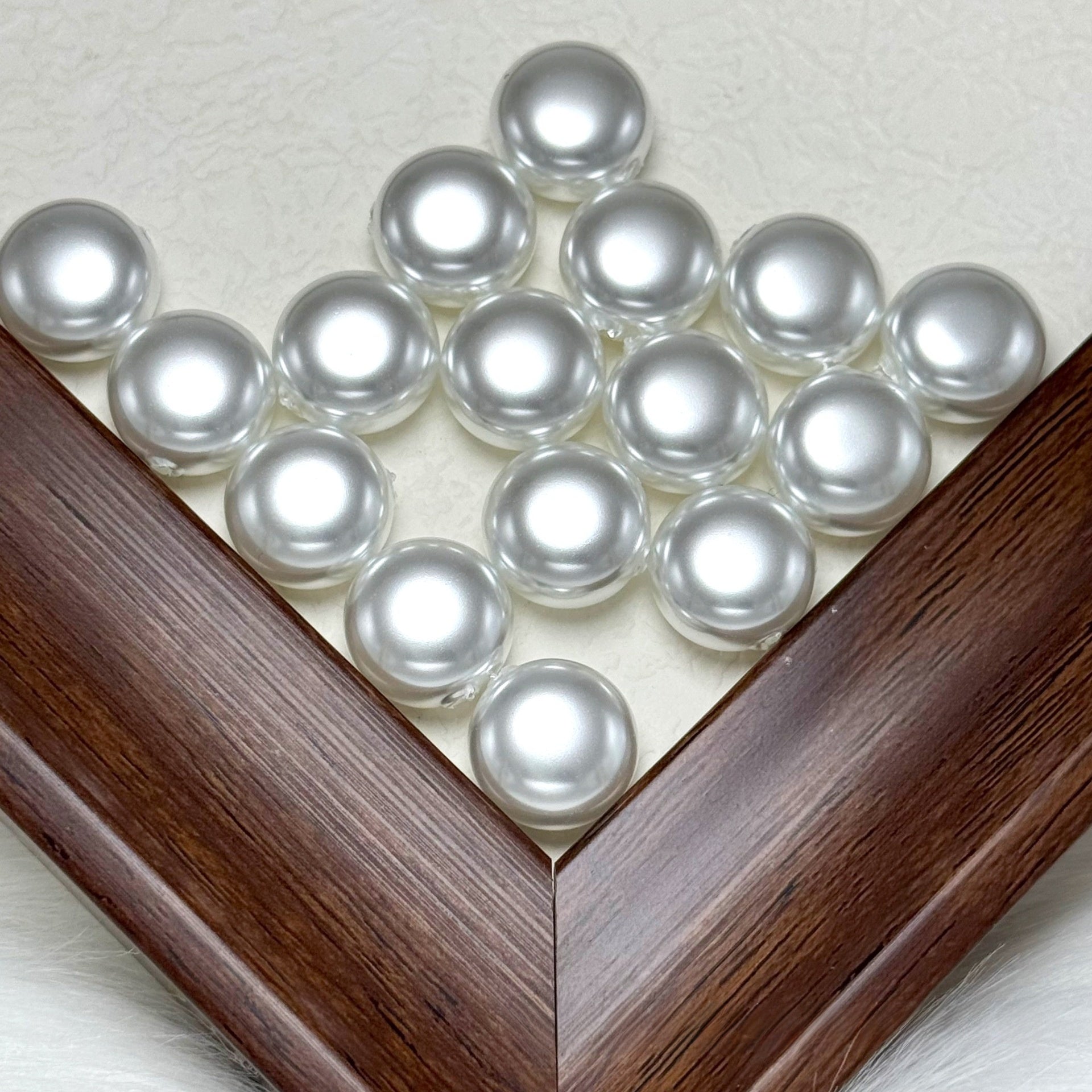 Glass Pearl Beads For Jewelry Making, Hole Size 10mm+, Baroque Style In White