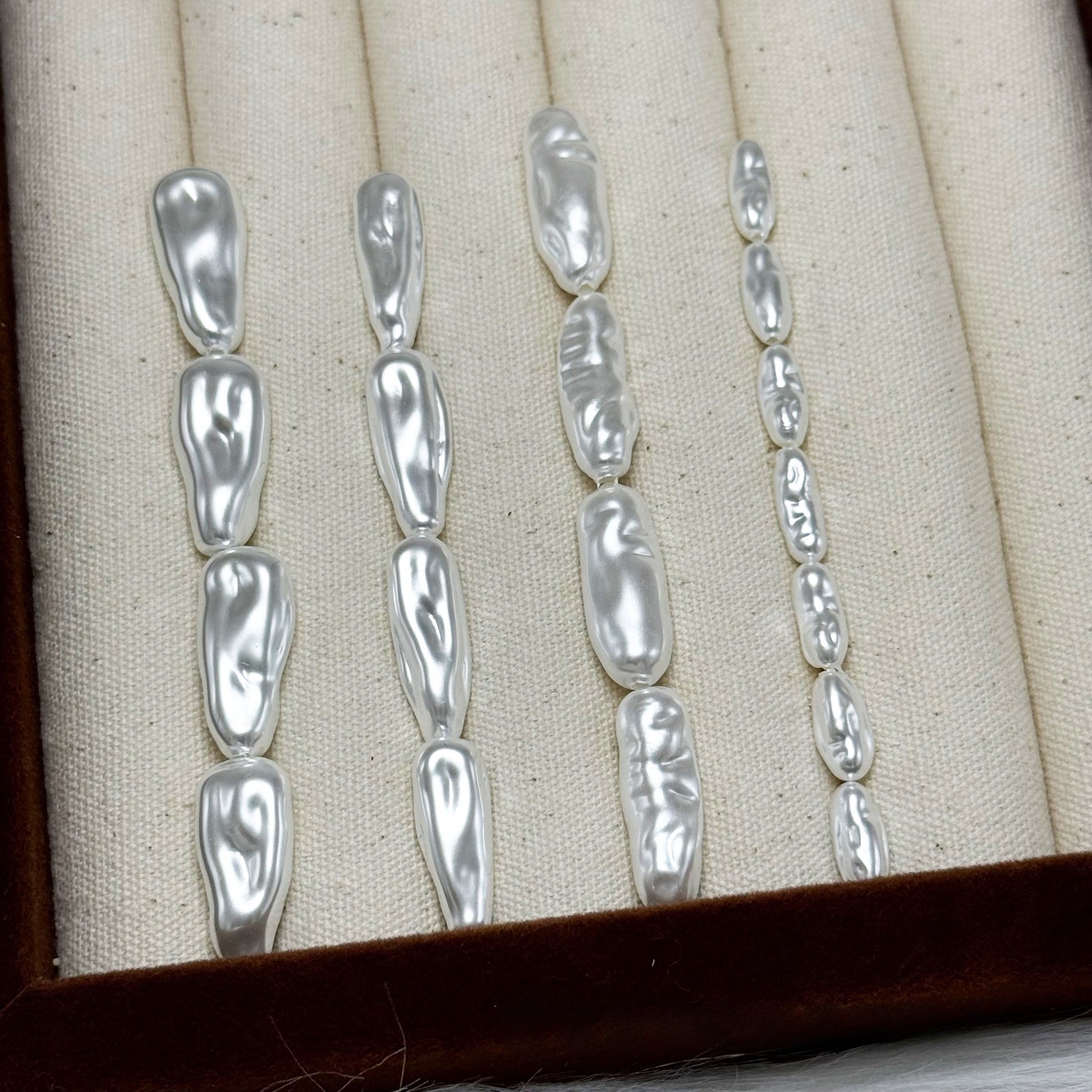 Glass Totem Beads With Baroque Pearl Inlay, Half-Drilled For Jewelry Making In Baroque Style