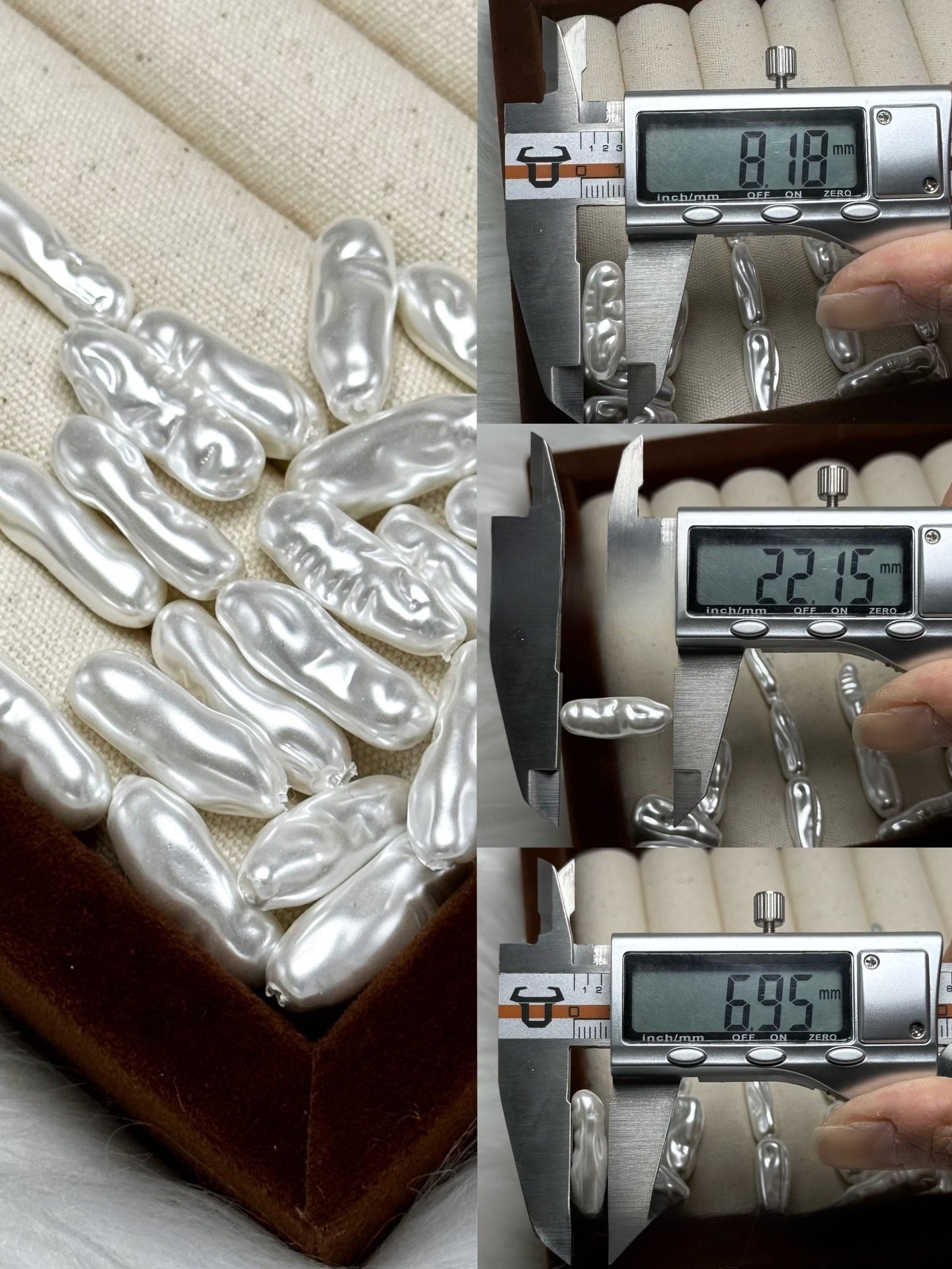 Glass Totem Beads With Baroque Pearl Inlay, Half-Drilled For Jewelry Making In Baroque Style