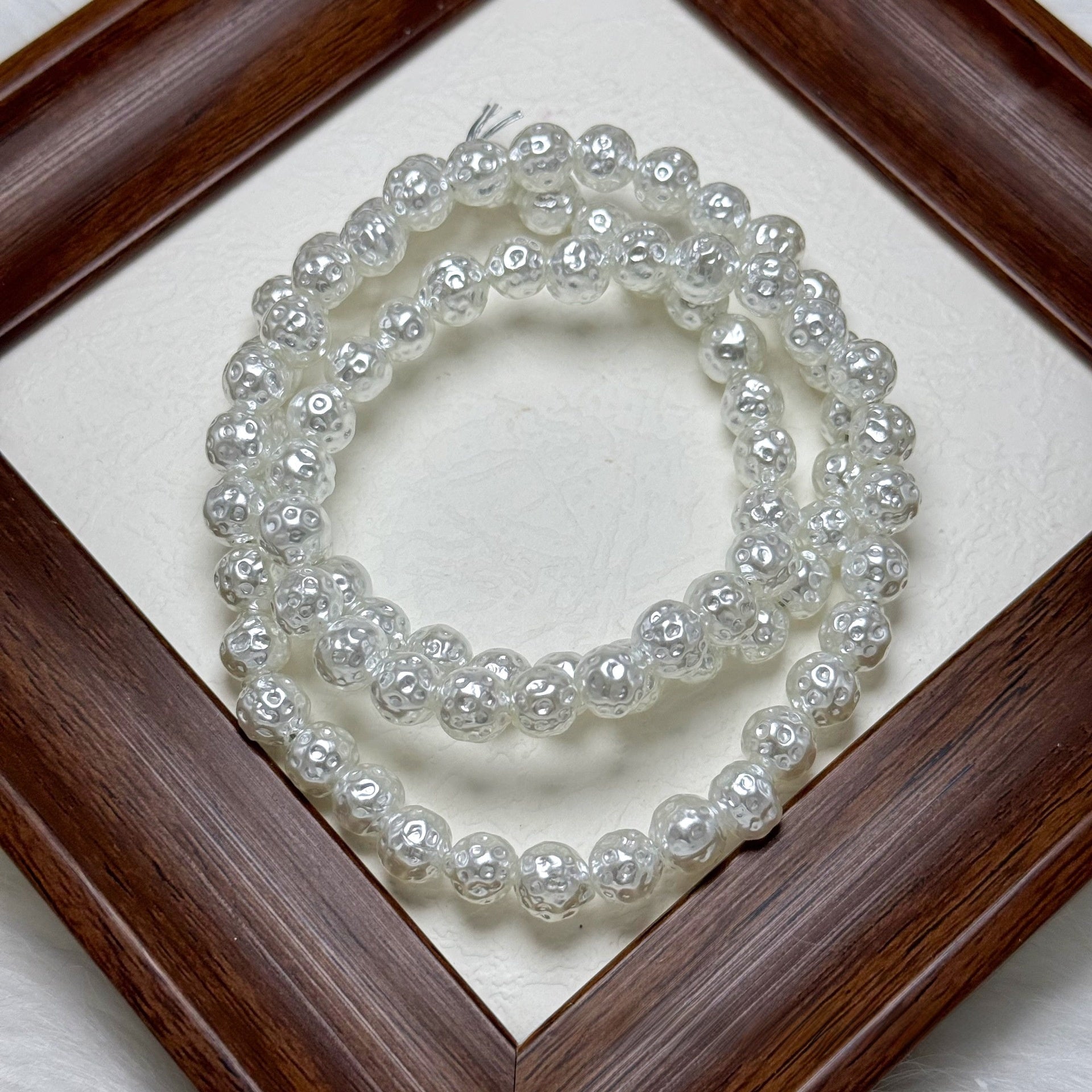 10 PCS Glass Beads With Baroque Pearl Inlay, Diameter 8mm, Center-Drilled For Jewelry Making In Baroque Style