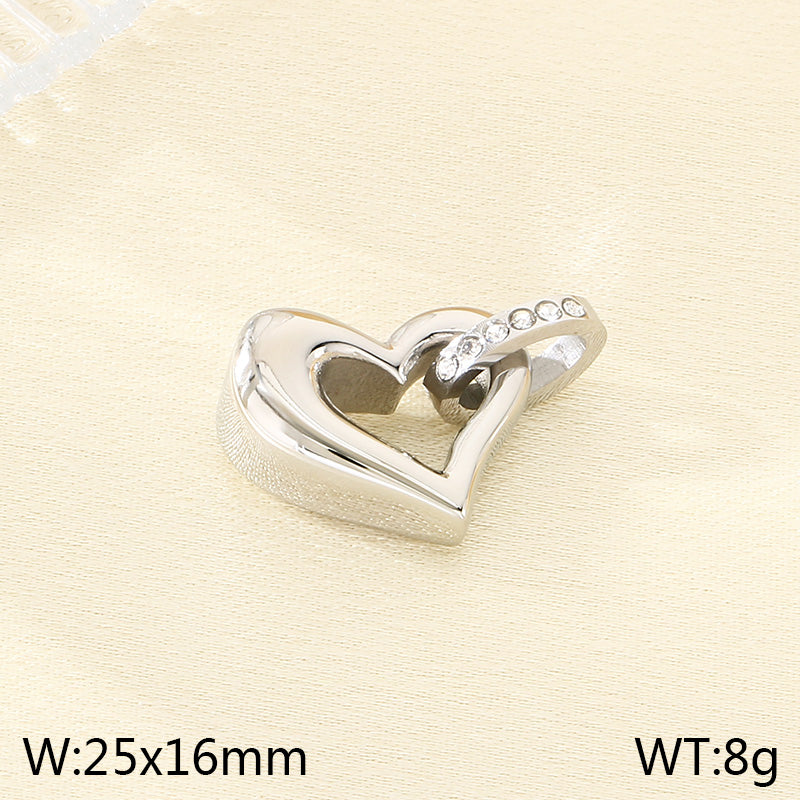 Heart Shape Pendant In 304 Stainless Steel With 18K Real Gold Plated 0.03µm Thick PVD Coated Electroplated Finish, 1 Piece