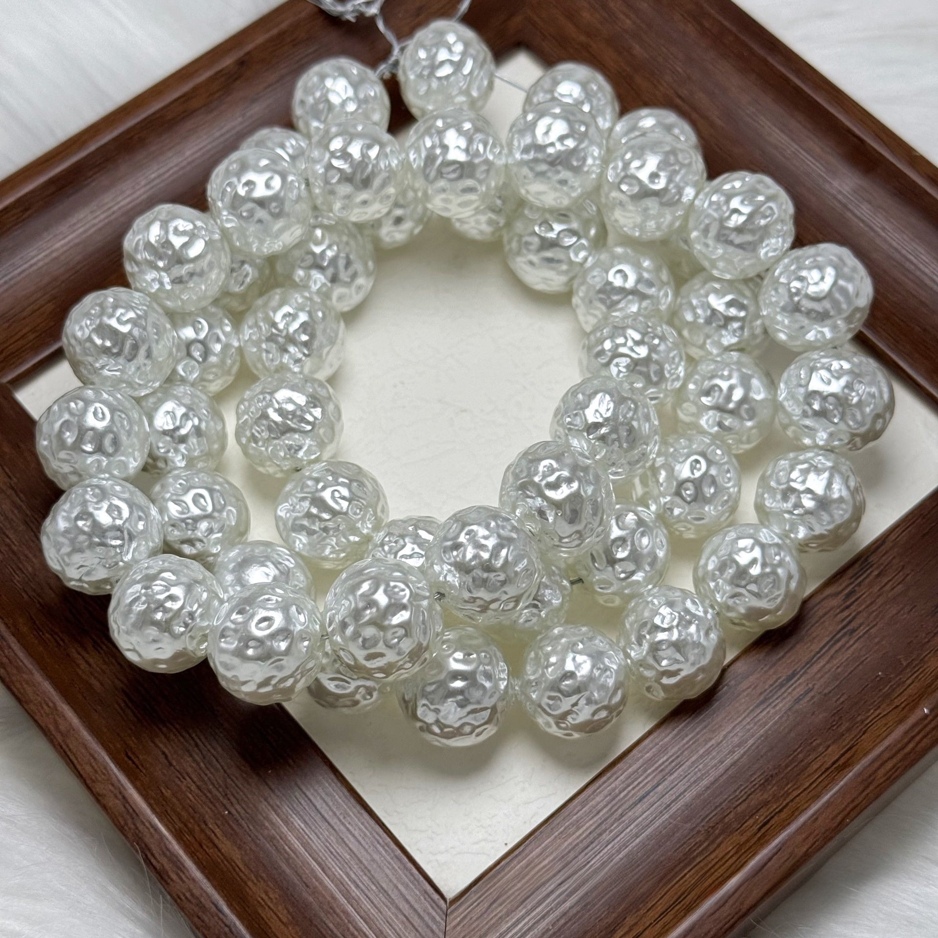 10 PCS Glass Beads With Baroque Pearl Inlay, Diameter 8mm, Center-Drilled For Jewelry Making In Baroque Style