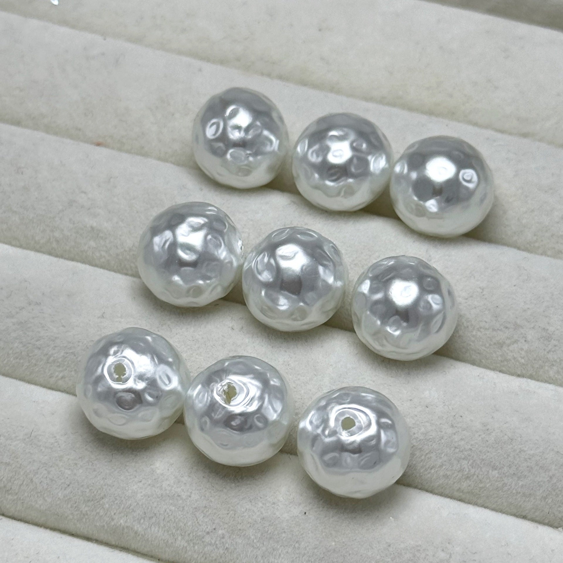Glass Pearl Beads With 10mm+ Hole Size Featuring Glass Bead Inlay For Jewelry Making