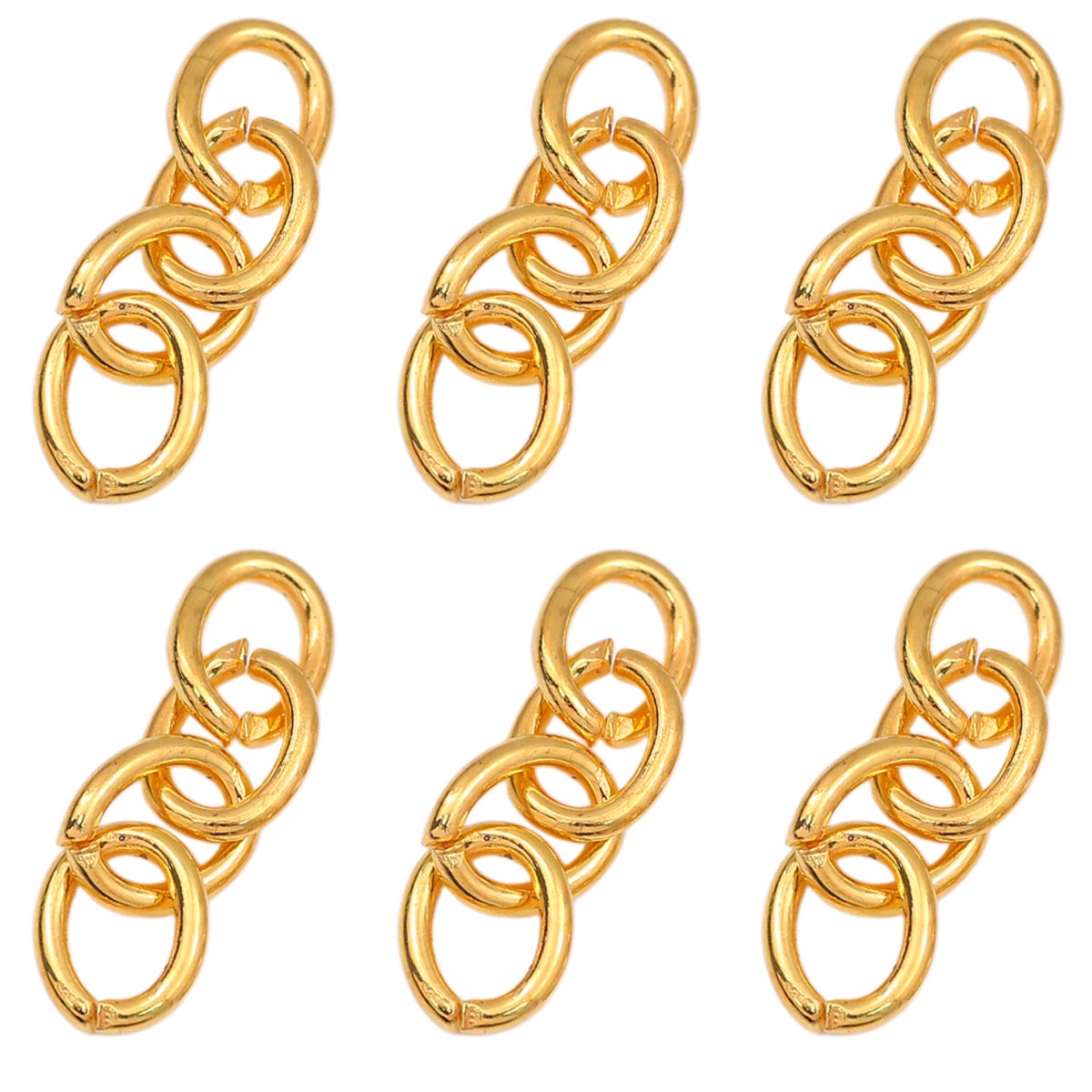 20 PCS Oval Alloy Extension Chains With Irregular Craft And Slider Chain Type For Jewelry Making